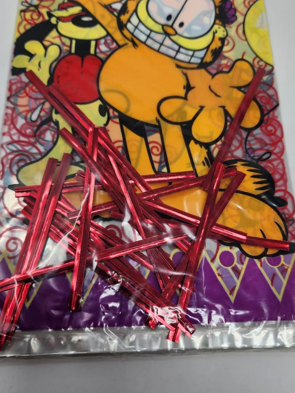 Vtg 90s Garfield Birthday or New Year's Party Supplies Treat Bags Lot of 2 Packs